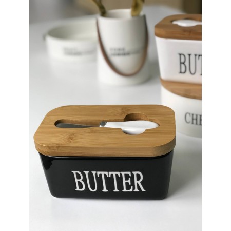 Маслянка керамічна з ножем "Butter" Olens O8030-144