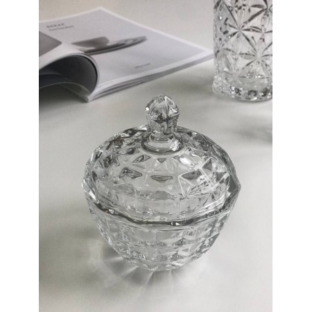 Цукорниця з кришкою скляна Diamond Olens 102-014
