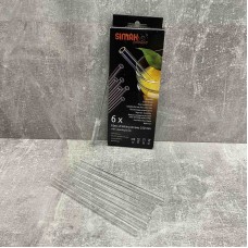Набір трубочок скляних 6 шт Simax Exclusive 10*150 мм прозорі 40151/6