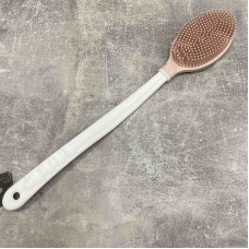 Щітка масажна силіконова з довгою ручкою для душу і ванни Titiz Plastik GP-152 рожева з білим