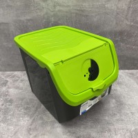 Контейнер для овочів пластиковий 12 л 23,5*32,5*23,5 см Hobby Life 02 1506 чорний з салатовим