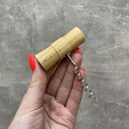 Штопор із нержавіючої сталі з дерев'яною ручкою 6666-18