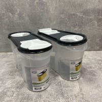 Ємність для сипучих 1,4 л 12.5*20*7.5 см Dunya Plastik 30312 прозоро/сіра