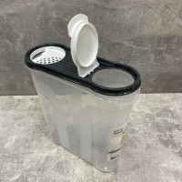 Ємність для сипучих 2,9 л 24,5*19,5*7 см Dunya Plastik 30314 прозора/сіра