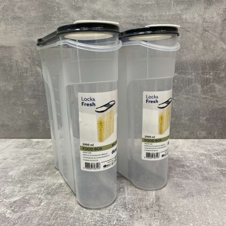 Ємність для сипучих 2,9 л 24,5*19,5*7 см Dunya Plastik 30314 прозора/сіра
