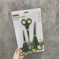 Набір ножниць 3 предмети з нержавіючої сталі з пластиковими ручками Kamille KM-5187