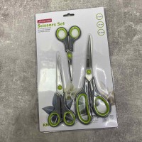 Набір ножниць 3 предмети з нержавіючої сталі з пластиковими ручками Kamille KM-5187