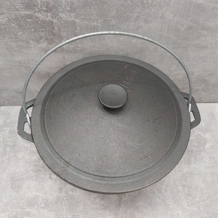 Казан туристичний чавунний 8 л з чавунною кришкою Brizoll КТ08-2