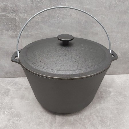 Казан туристичний чавунний 8 л з чавунною кришкою Brizoll КТ08-2