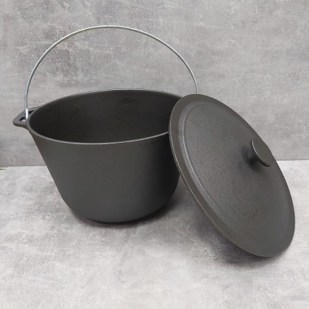 Казан туристичний чавунний 8 л з чавунною кришкою Brizoll КТ08-2