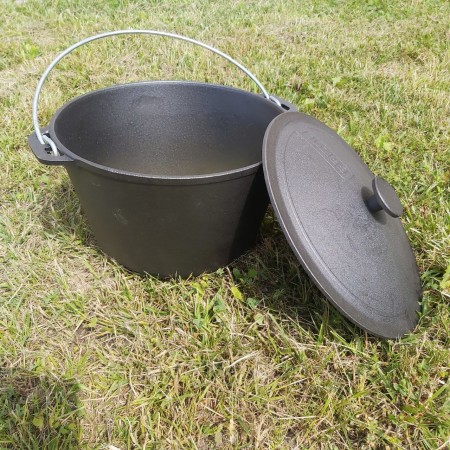 Казан туристичний чавунний 8 л з чавунною кришкою Brizoll КТ08-2