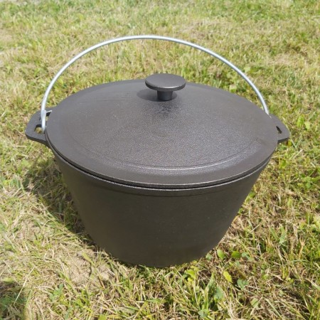 Казан туристичний чавунний 8 л з чавунною кришкою Brizoll КТ08-2