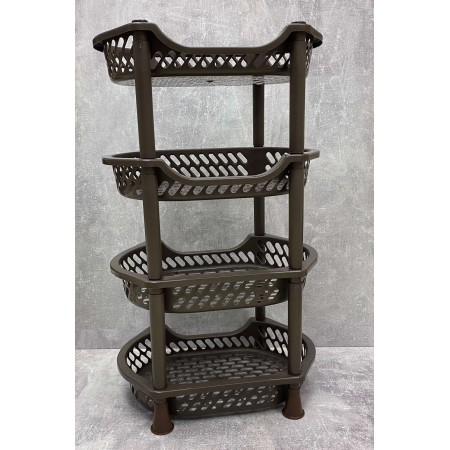 Універсальна полиця-етажерка 4-х ярусна Efe Plastics 43546 коричнева