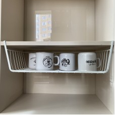 Полиця навісна металева для кухні, шафи, ванної 48*24,5*14 см біла Stenson XL01318