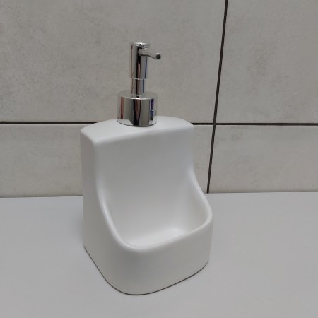 Дозатор для рідкого мила 400 мл з підставкою для губки BonaDi 851-292/853-158 White