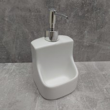 Дозатор для рідкого мила 400 мл з підставкою для губки BonaDi 851-292/853-158 White