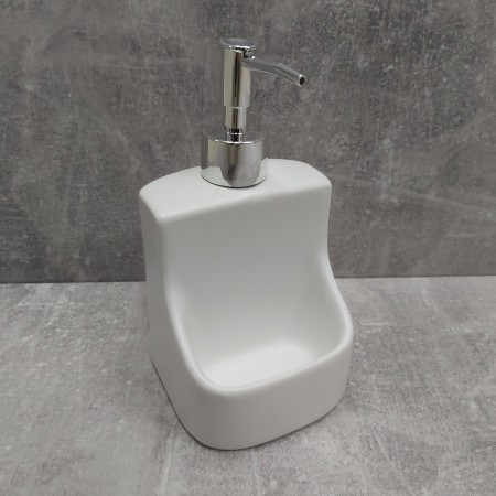 Дозатор для рідкого мила 400 мл з підставкою для губки BonaDi 851-292/853-158 White