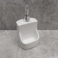 Дозатор для рідкого мила 400 мл з підставкою для губки BonaDi 851-292/853-158 White