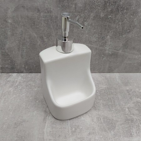 Дозатор для рідкого мила 400 мл з підставкою для губки BonaDi 851-292/853-158 White