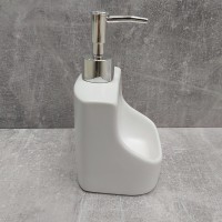 Дозатор для рідкого мила 400 мл з підставкою для губки BonaDi 851-292/853-158 White