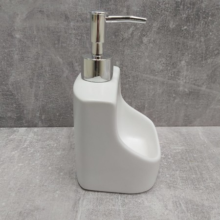 Дозатор для рідкого мила 400 мл з підставкою для губки BonaDi 851-292/853-158 White