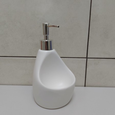 Дозатор для рідкого мила 350 мл з підставкою для губки BonaDi 851-313 White