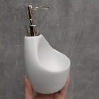 Дозатор для рідкого мила 350 мл з підставкою для губки BonaDi 851-313 White