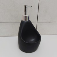 Дозатор для рідкого мила 350 мл з підставкою для губки BonaDi 851-312 Black