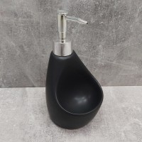 Дозатор для рідкого мила 350 мл з підставкою для губки BonaDi 851-312 Black