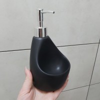 Дозатор для рідкого мила 350 мл з підставкою для губки BonaDi 851-312 Black