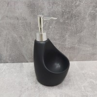 Дозатор для рідкого мила 350 мл з підставкою для губки BonaDi 851-312 Black