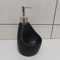 Дозатор для рідкого мила 350 мл з підставкою для губки BonaDi 851-312 Black