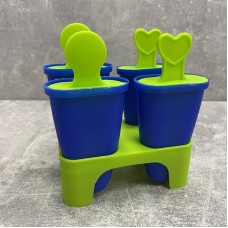 Форма для морозива з підставкою 4 шт синя з зеленим Stenson R21144 