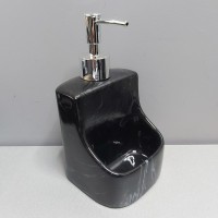 Дозатор для рідкого мила 400 мл з підставкою для губки BonaDi 851-311 Black Marble