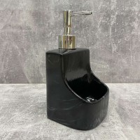 Дозатор для рідкого мила 400 мл з підставкою для губки BonaDi 851-311 Black Marble