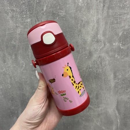 Термос-поилка детская с трубочкой "Жирафка" 280 мл Stenson MT-4570-0.28