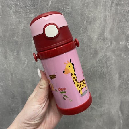 Термос-поилка детская с трубочкой "Жирафка" 280 мл Stenson MT-4570-0.28