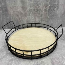 Піднос круглий 35*35*6 см чорний 65984576/1001