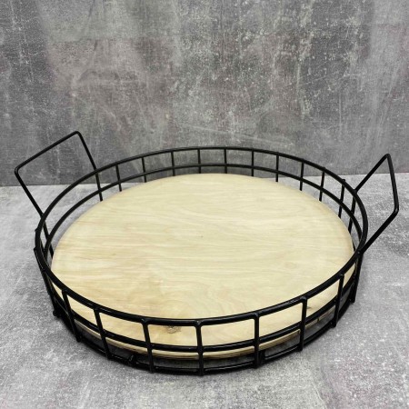 Піднос круглий 35*35*6 см чорний 65984576/1001