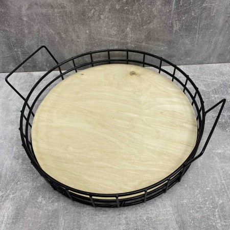 Піднос круглий 35*35*6 см чорний 65984576/1001