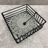 Серветниця квадратна 18*18*6,5 см чорна 12345951/1012