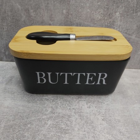 Маслянка керамічна з ножем матова "Butter" A-Plus 0480