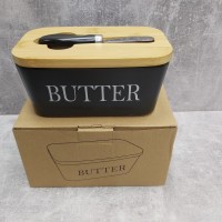 Маслянка керамічна з ножем матова "Butter" A-Plus 0480