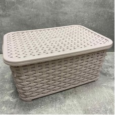 Корзина для побутових речей з кришкою  "Ротанг" 10 л 33*23.5*16 см Irak Plastik SP-295