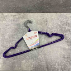 Набір вішаків для одягу метелевих з силіконовим покриттям 10 шт 0855 фіолетові