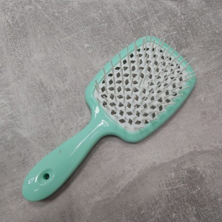 Розчіска пластикова для волосся в коробці Stenson 521-2 бірюзова з білим