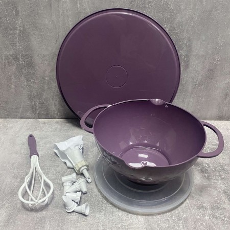 Тортовниця + набір кондитерський Urve Irak Plastik UR-3033 фіолетова