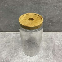 Банка скляна з бамбуковою кришкою 1,3 л Stenson TD00979-1.3