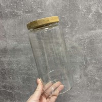 Банка скляна з бамбуковою кришкою 1,3 л Stenson TD00979-1.3