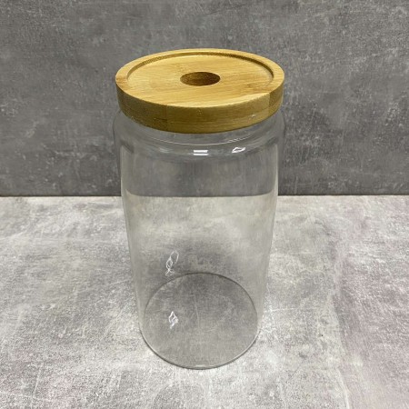 Банка скляна з бамбуковою кришкою 1,3 л Stenson TD00979-1.3
